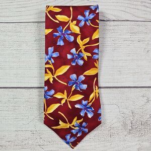 Scappino 100% Silk Men's Neck Tie Floral Print Red Handmade